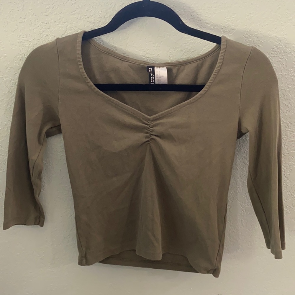 Olive green crop top